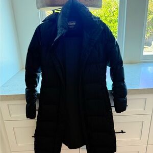 Women's Long Black Patagonia Puffer Coat